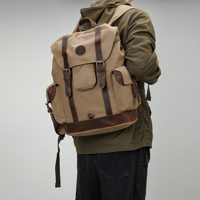 Canvas Backpack Casual - Borsa in tela da ciclismo all'aperto